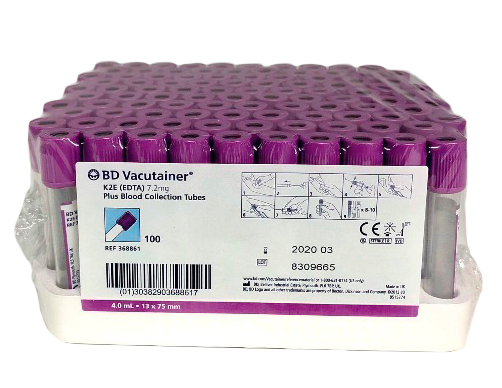 Tubo lila 4ml hemogard c/100 marca Vacutainer